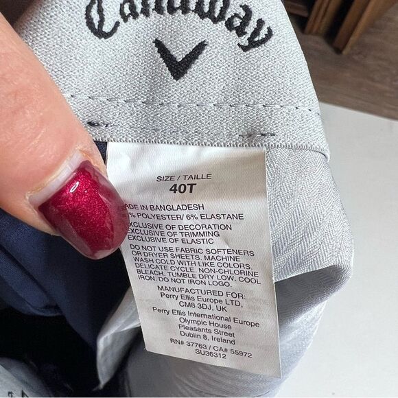 NWT Callaway Navy Stretch Waistband Flat Front Shorts - Picture 3 of 5